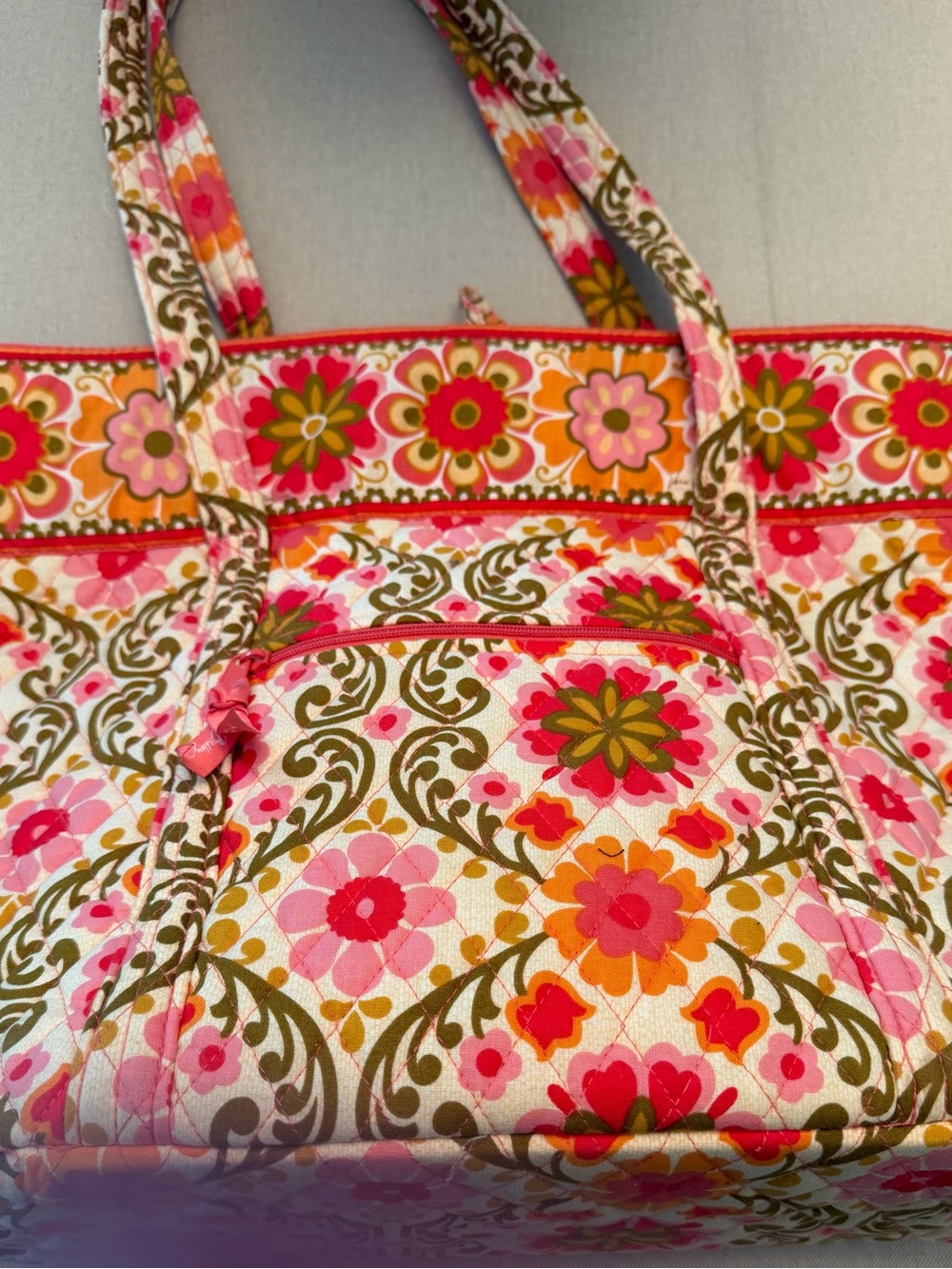 Vera Bradley Retired Folkloric Pattern Large Toggle Tote Bag - Picture 2 of 11